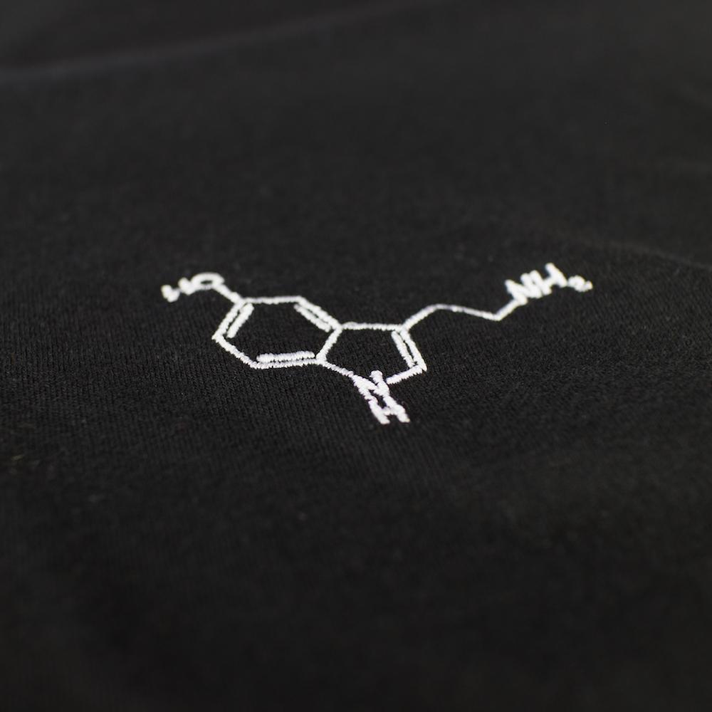 1000x1000 Serotonin Molecule Hoodie Embroidered