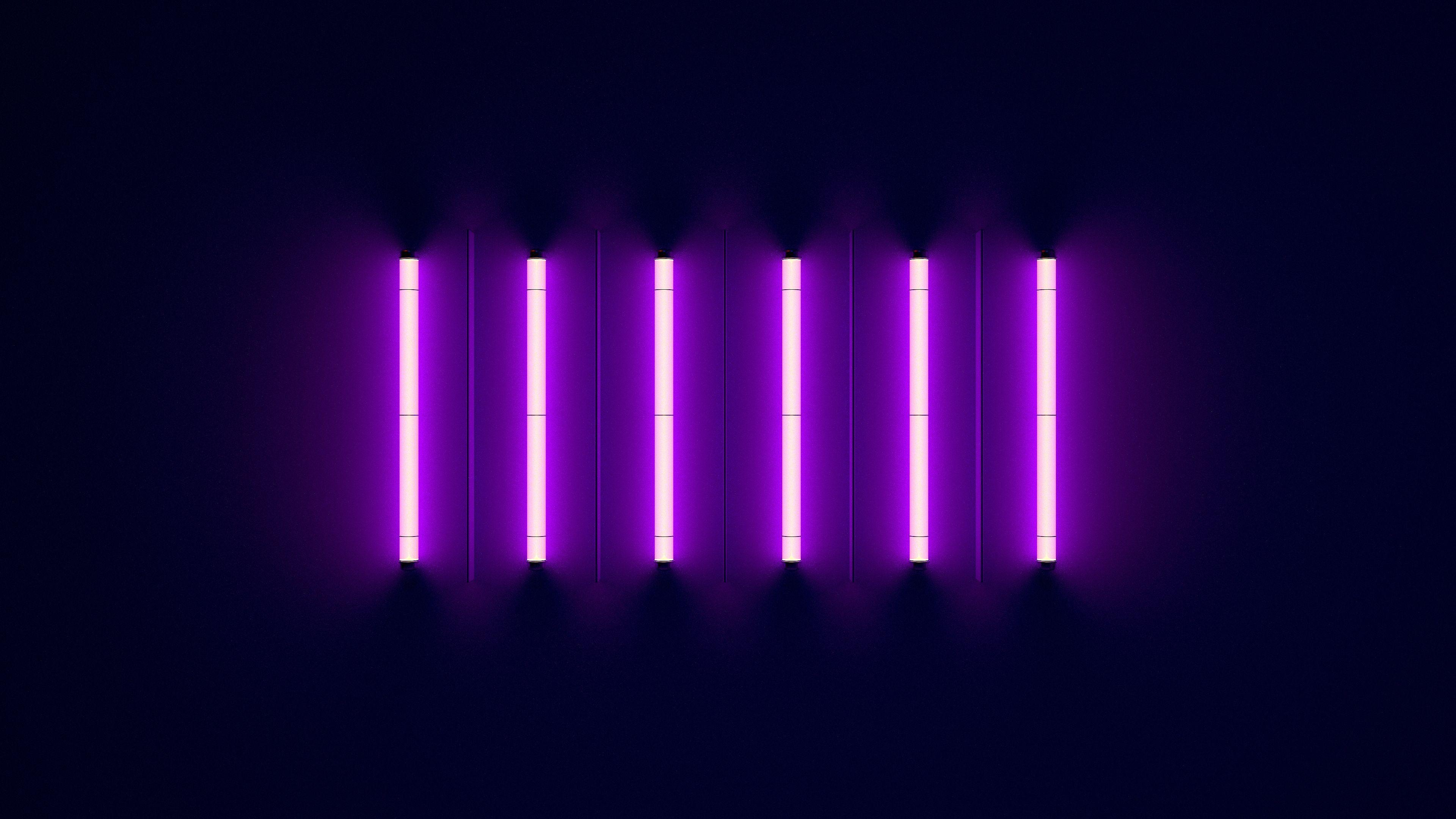 3840x2160 Purple Neon Lights 4k Wallpaper