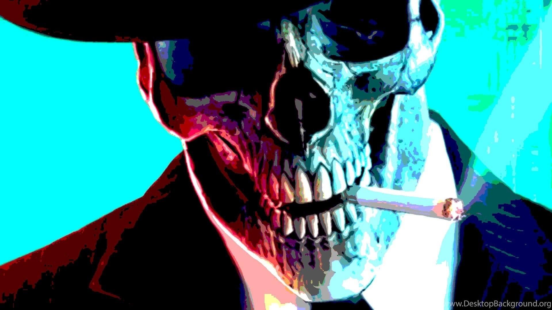 1920x1080 Smoking Skull Wallpaper