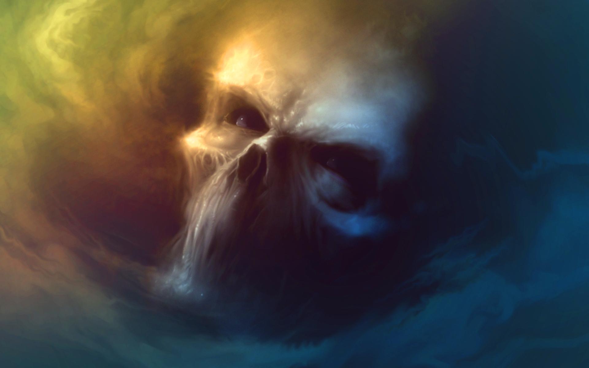 1920x1200 Fantasy smoke skull wallpaperx1200