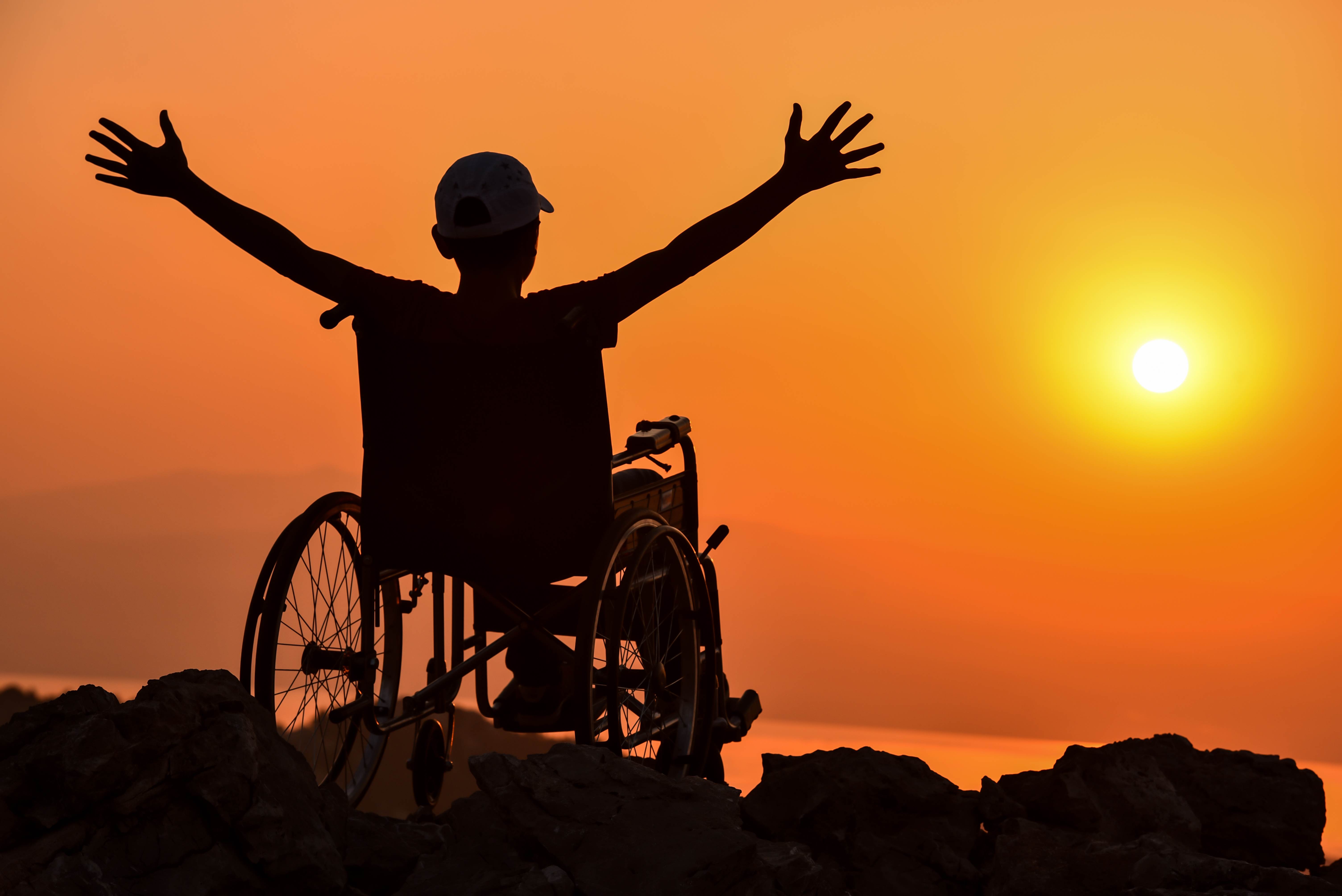 6016x4016 Disabled man and to happy