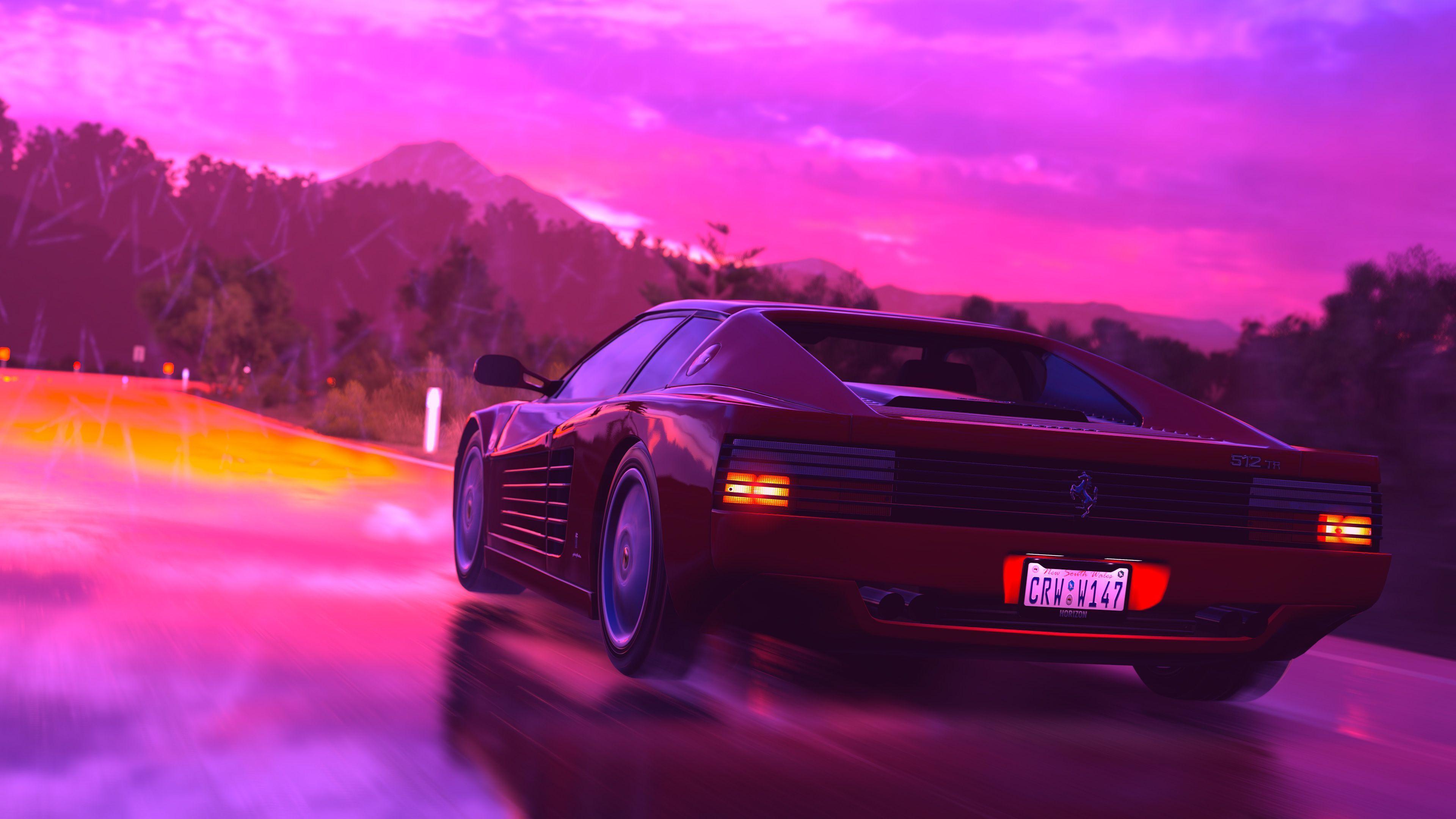3840x2160 City Retro And Car Wallpaper