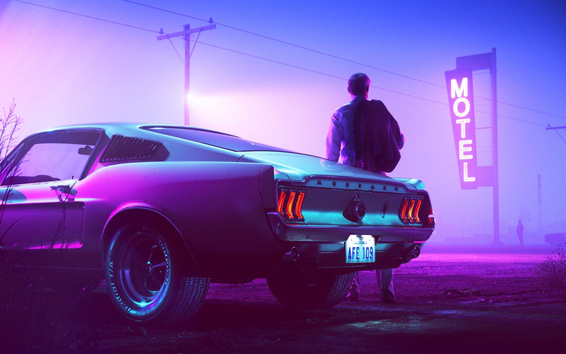 1920x1200 Mustang, Ford, Auto, Night, Neon, People, Machine, Background • Wallpaper For You HD Wallpaper For Desktop & Mobile