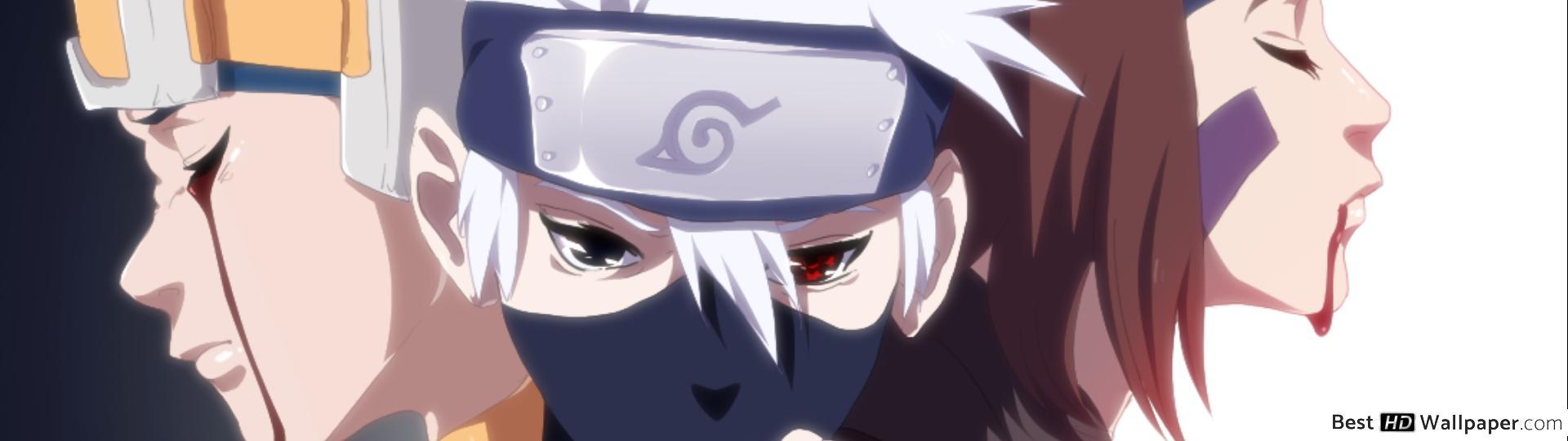 1920x540 Naruto Shippuden Hatake, Obito Uchiha, Rin Nohara HD wallpaper download