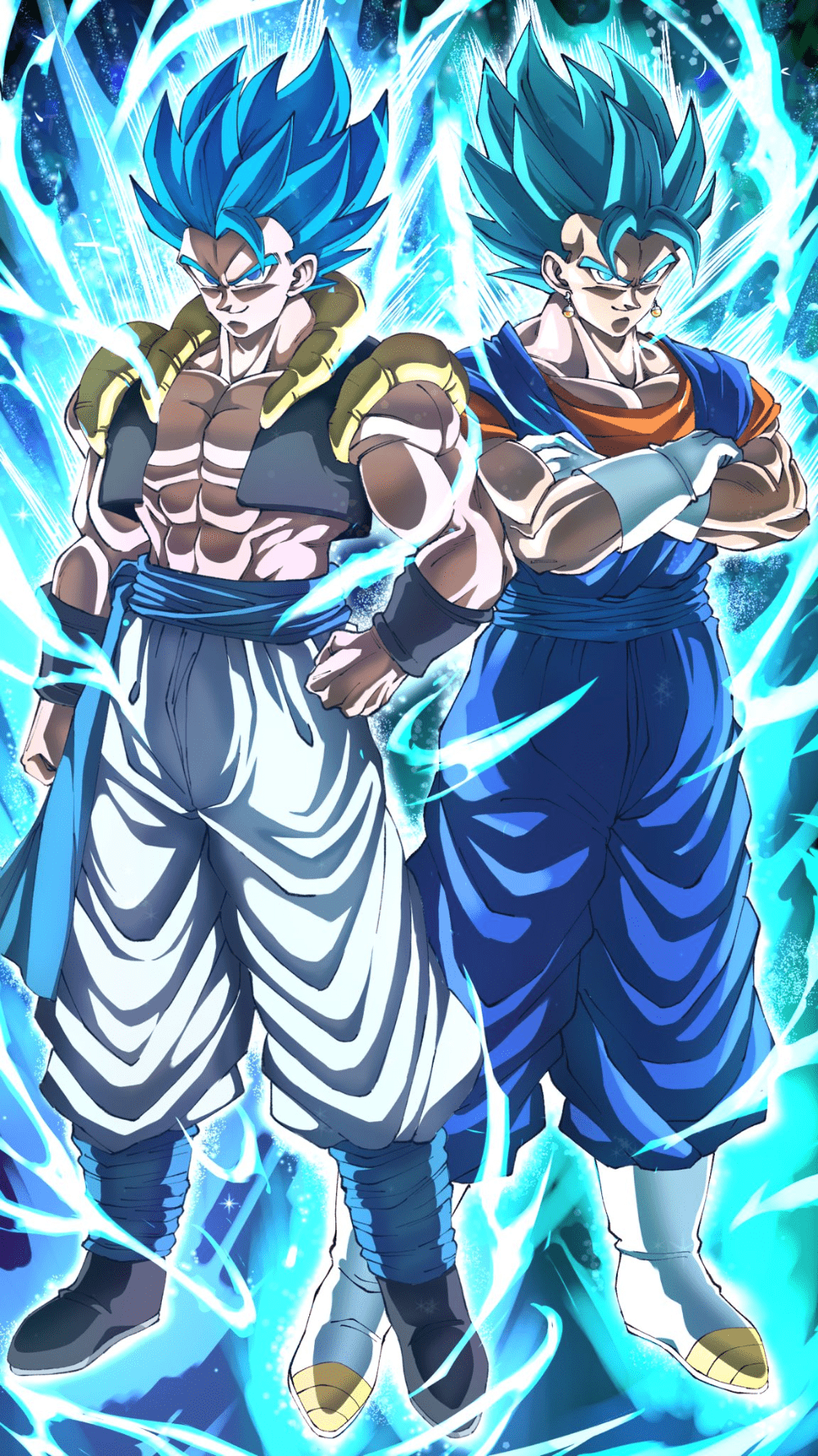 1000x1779 Gogeta & Vegetto SSJ Dios Azul Ball Super. Anime dragon ball super, Dragon ball art goku, Anime dragon ball goku