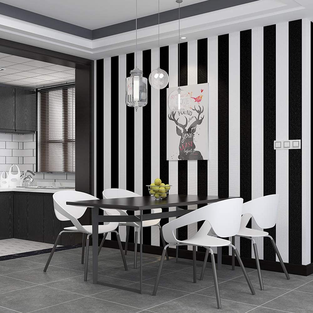 1000x1000 Black And White Stripes Wallpaper Non Self Sticking No.18686 : Everything Else