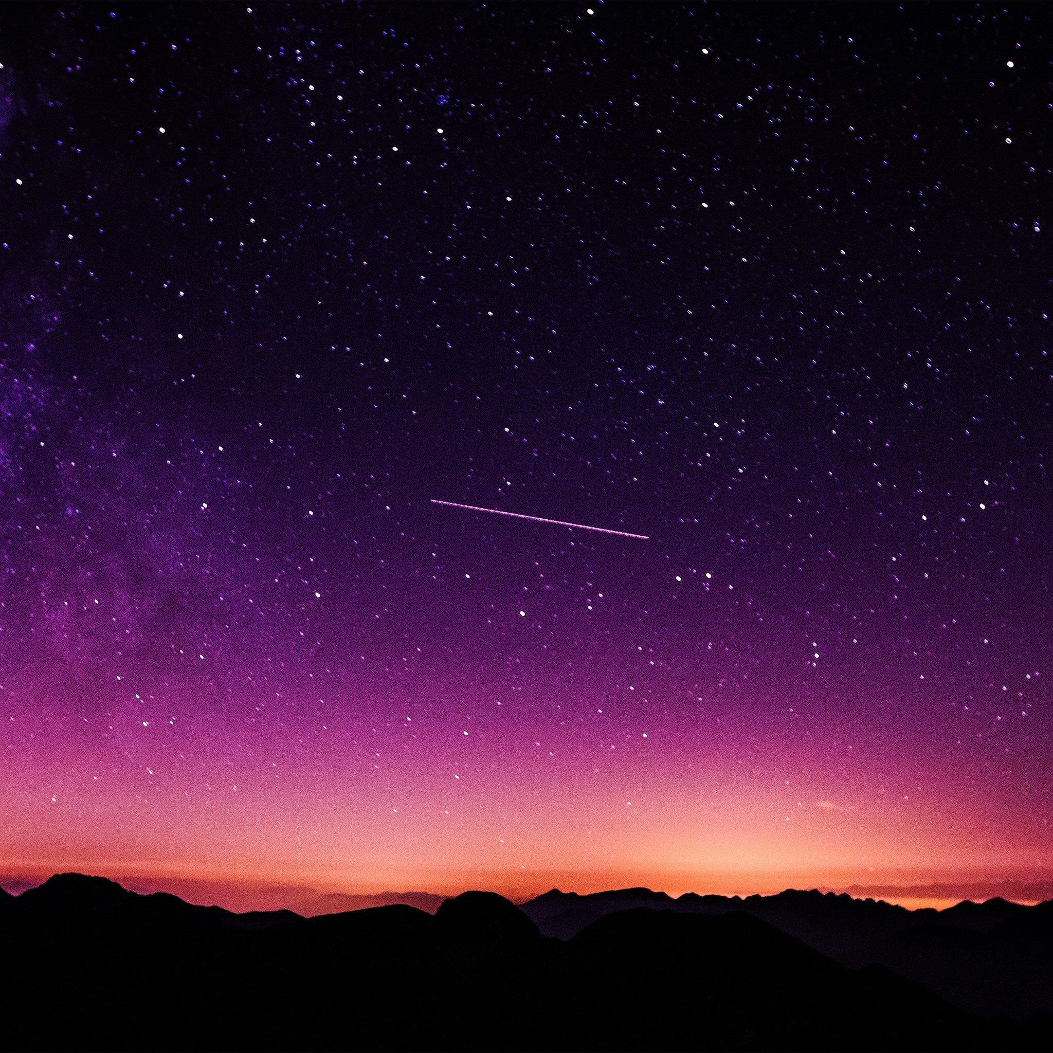 2048x2048 Star Galaxy Night Sky Mountain Purple Red Nature Space IPad Air Pro Wallpaper And IPad Mini Wallpaper