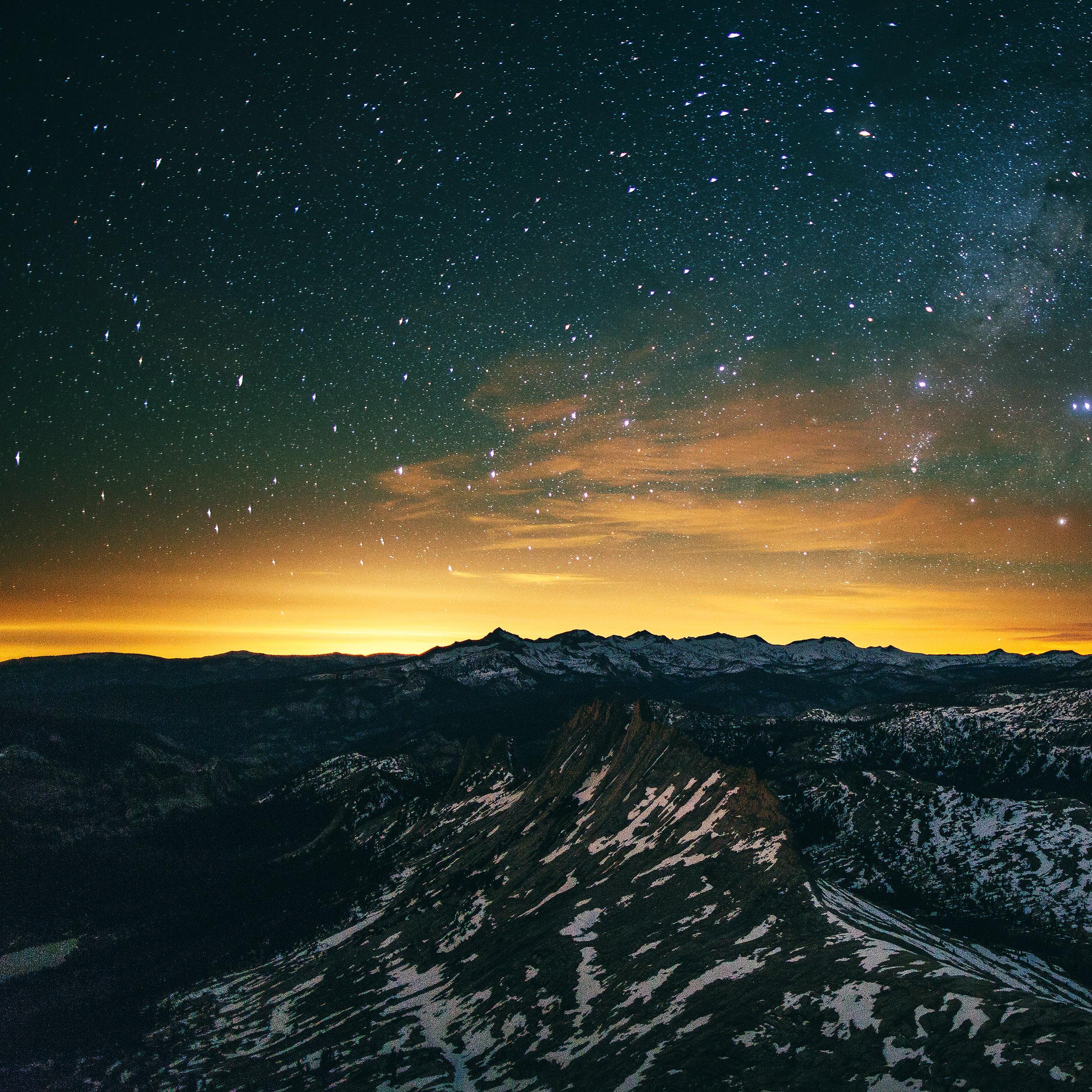 2448x2448 Mountain landscape night sky. wallpaper.sc iPad