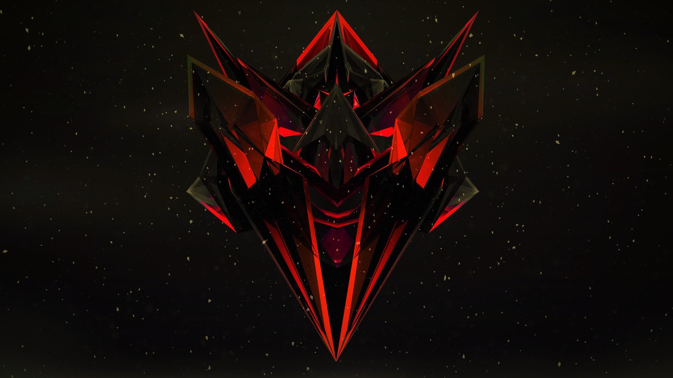 2560x1440 justin maller red black dark orange abstract 3D HD wallpaper, Background