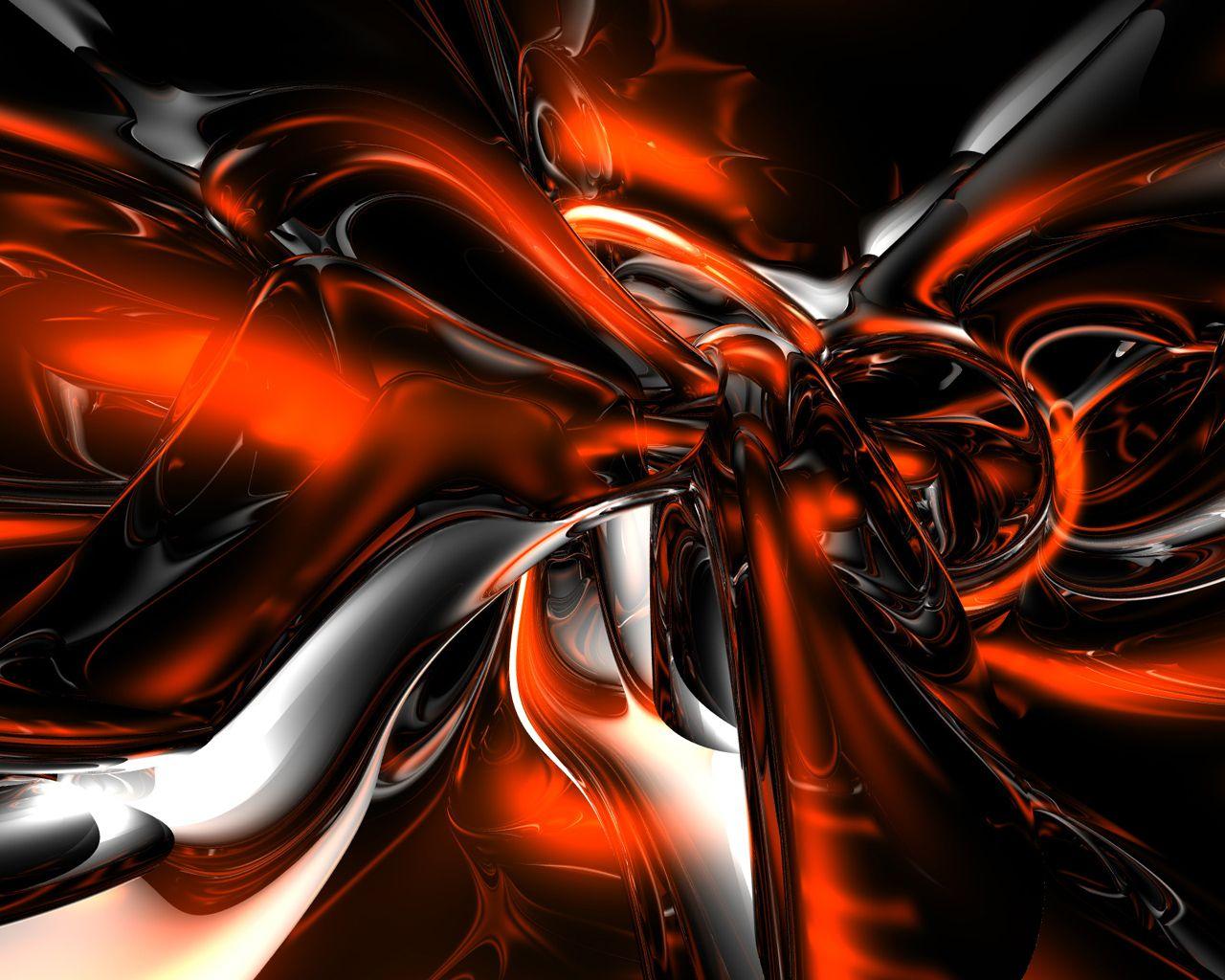 1280x1024 Black and orange abstract