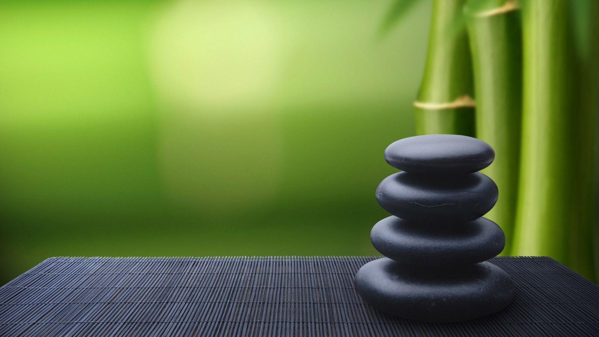 1920x1080 Stones, bamboo. Desktop wallpaper for free