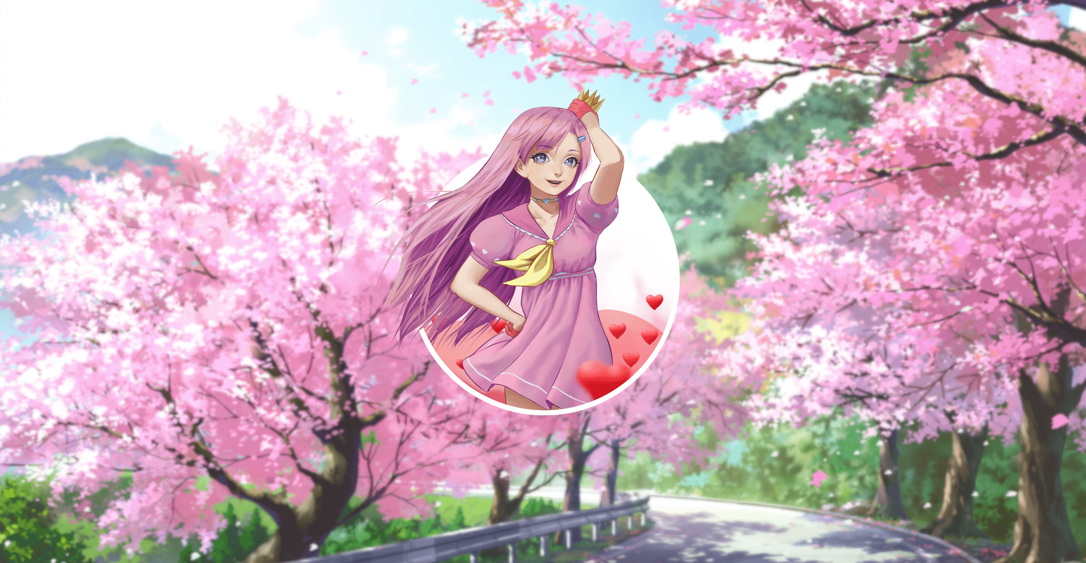 2240x1162 Wallpaper Anime Sakura Flower