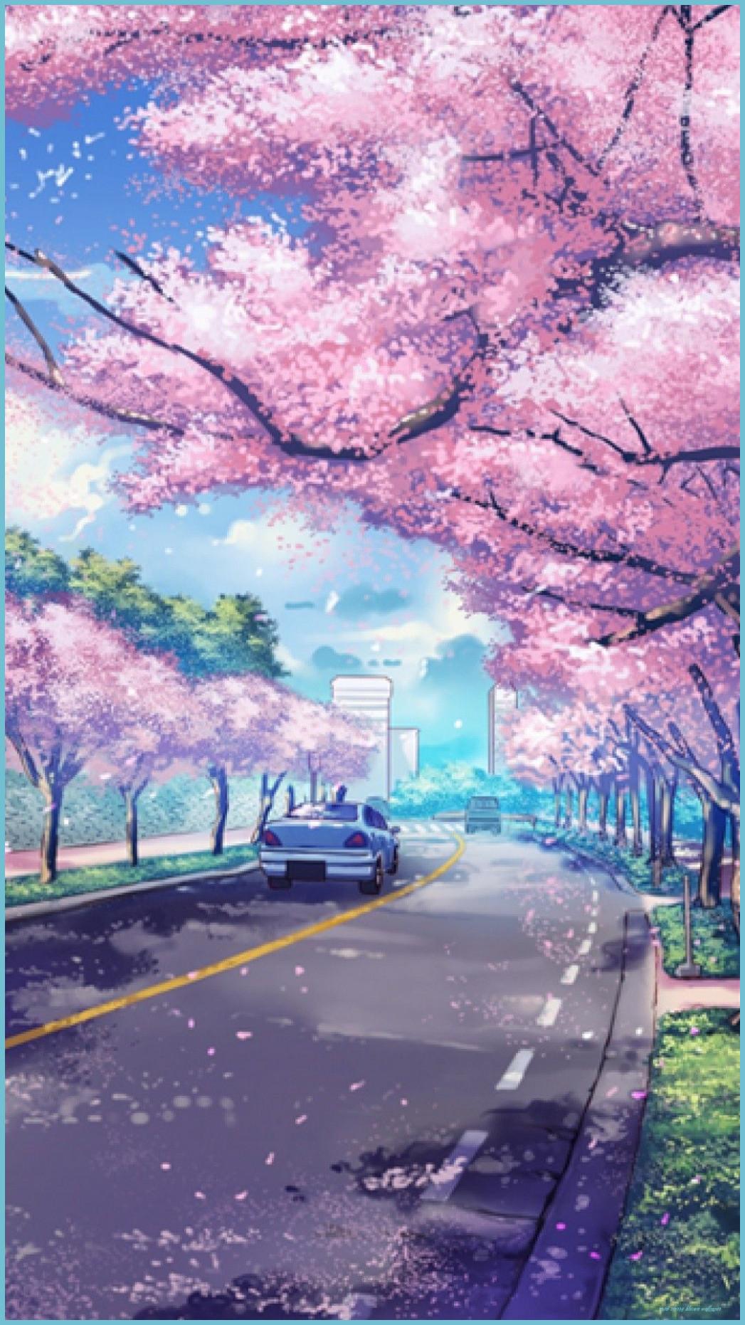 1047x1862 Cherry Blossom Anime Aesthetic Wallpaper Cherry Blossom Wallpaper