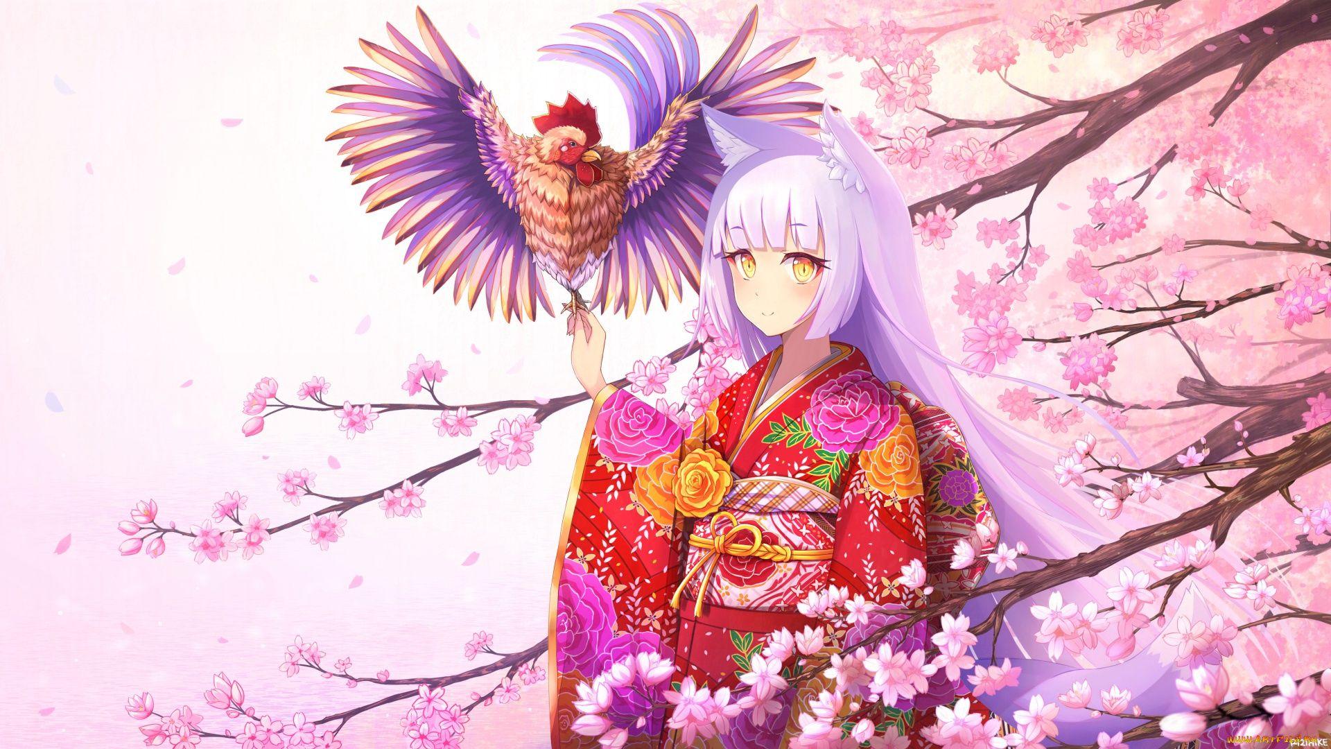 1920x1080 Anime Cherry Blossom Wallpaper
