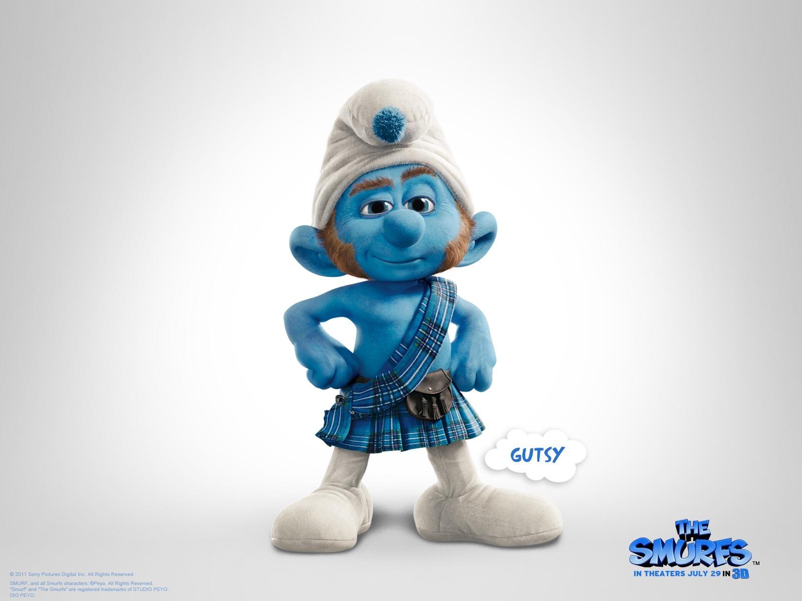 1600x1200 Gutsy Smurf The Smurfs 3D Movie Wallpaper