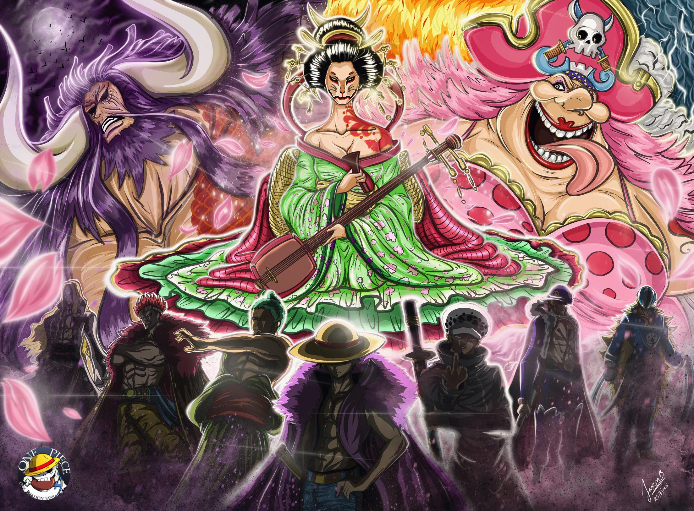 2208x1627 My art for Wano (before Komurasaki reveal) My favorite Yonko vs the Supernova!: OnePiece