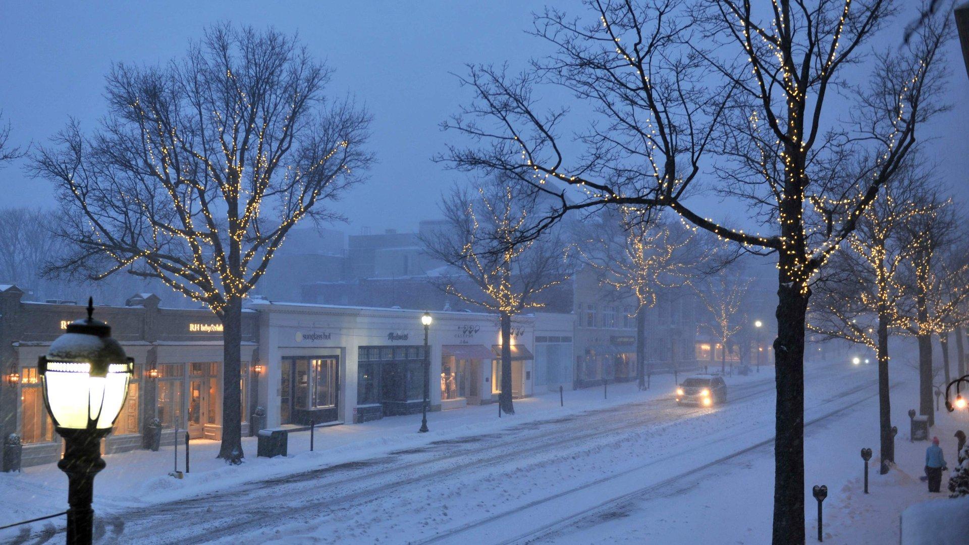 1920x1080 Town Square in Winter HD Wallpaper