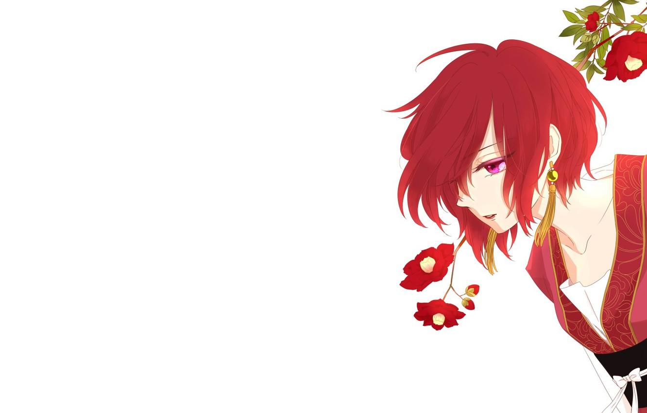 1332x850 Wallpaper girl, flowers, Camellia, Dawn Yona, Akatsuki no Yona, Jon, Yona of the Dawn image for desktop, section сёнэн