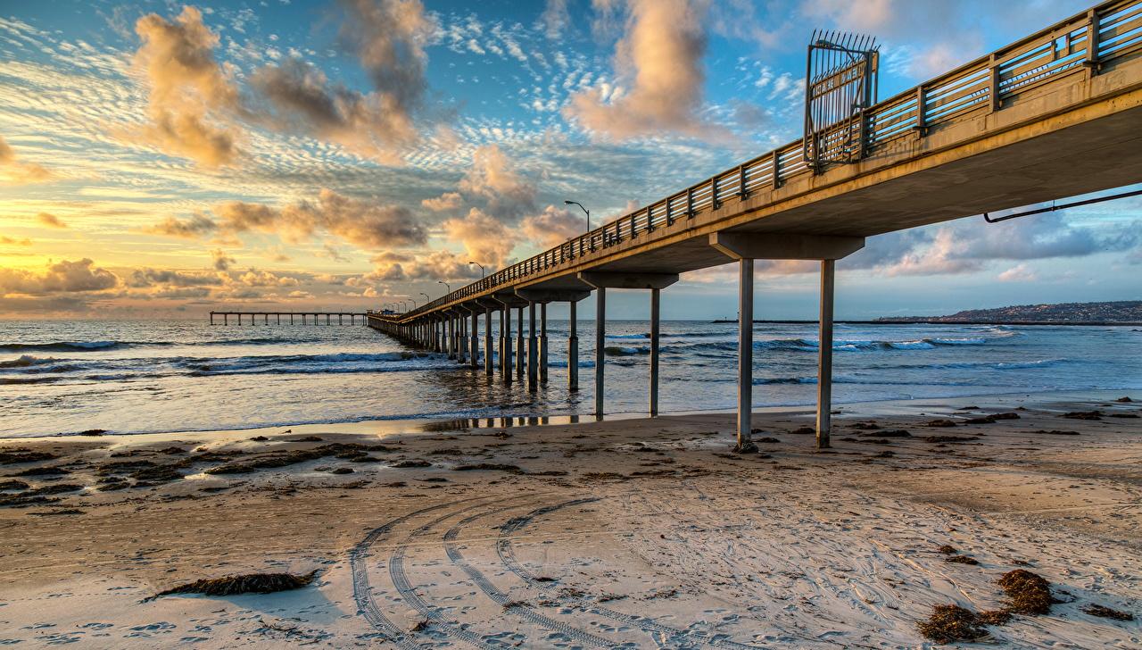 1280x728 Desktop Wallpaper San Diego California USA Beach Nature Sky Coast