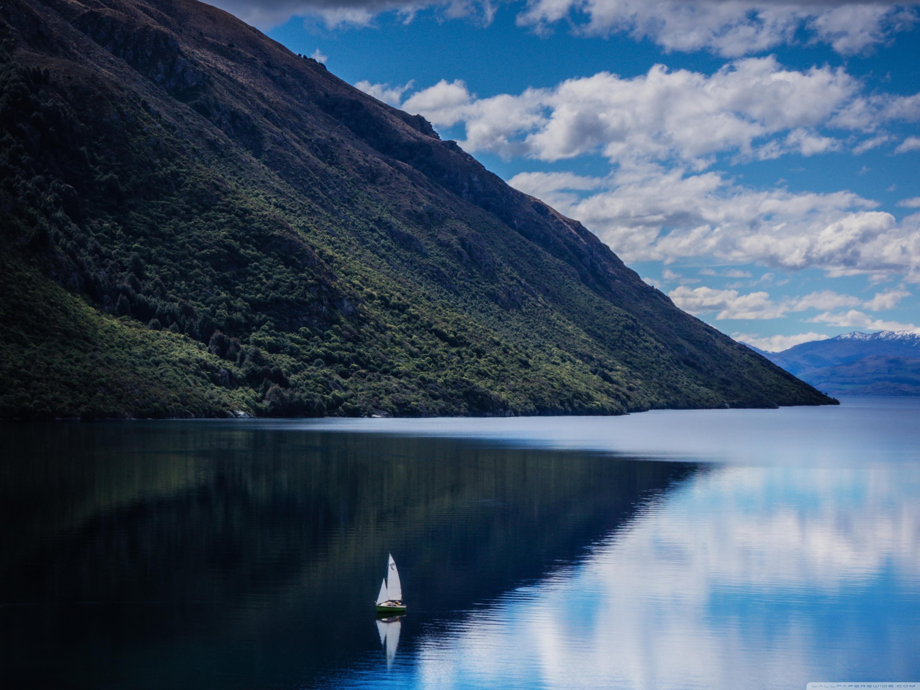 3200x2400 Boat On Mountain Lake Ultra HD Desktop Background Wallpaper for 4K UHD TV : Multi Display, Dual Monitor : Tablet