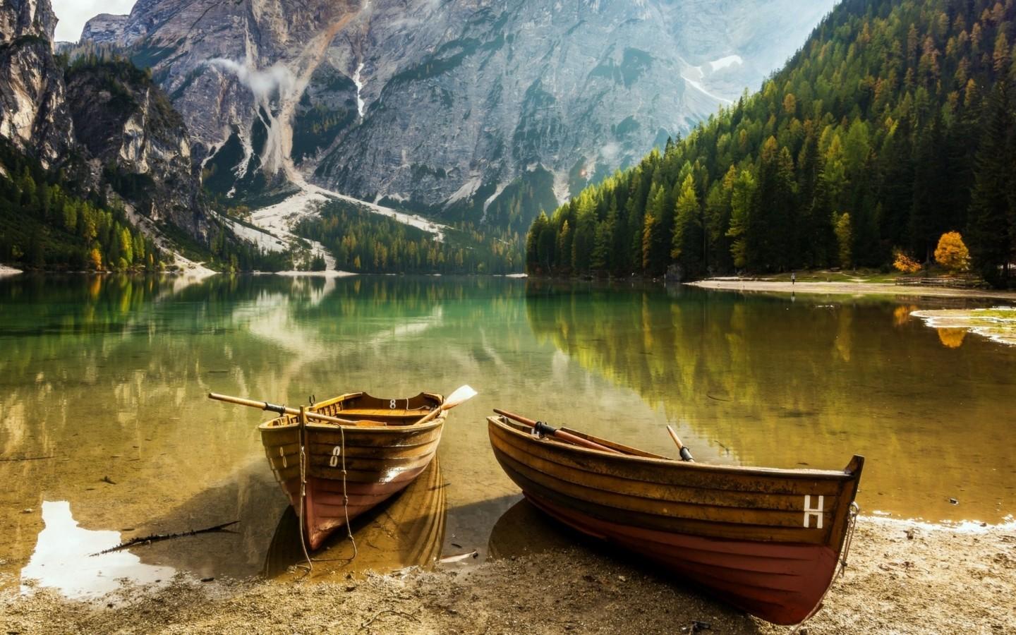 1440x900 Boats Nature Lake Mountain HD Wallpaper 29075 :