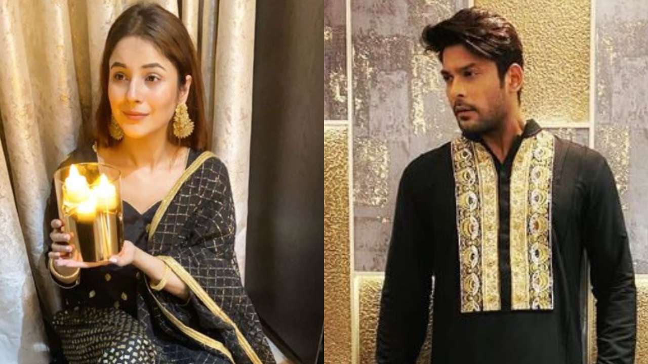 1280x720 Sidharth Shukla, Shehnaaz Gill celebrate Diwali, share photo dressed in black attires