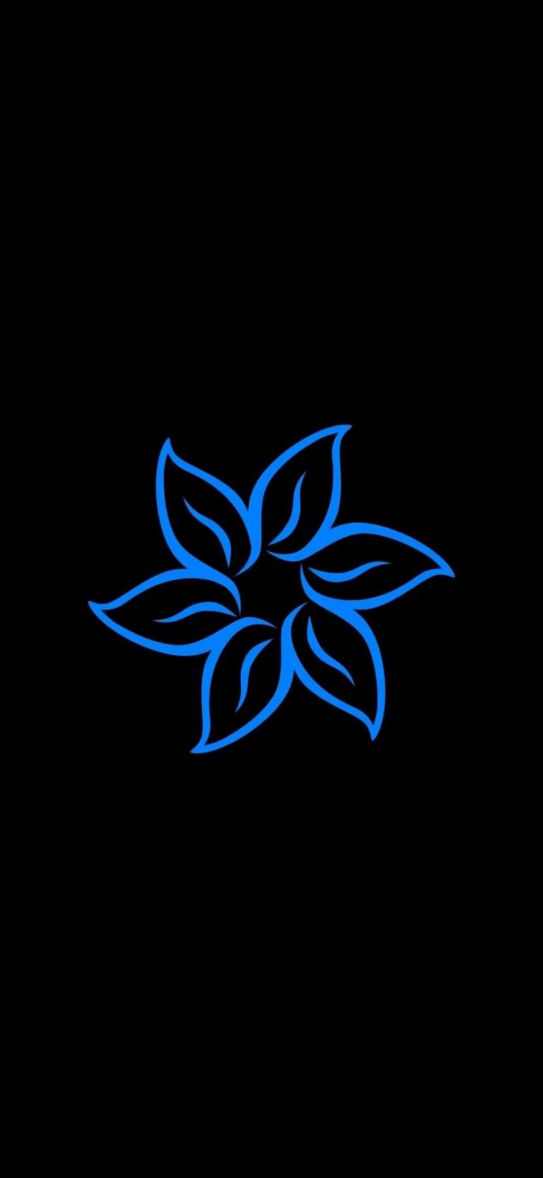 768x1664 Swirl Flower Dark OLED Wallpaper for iOS 14 iPhone