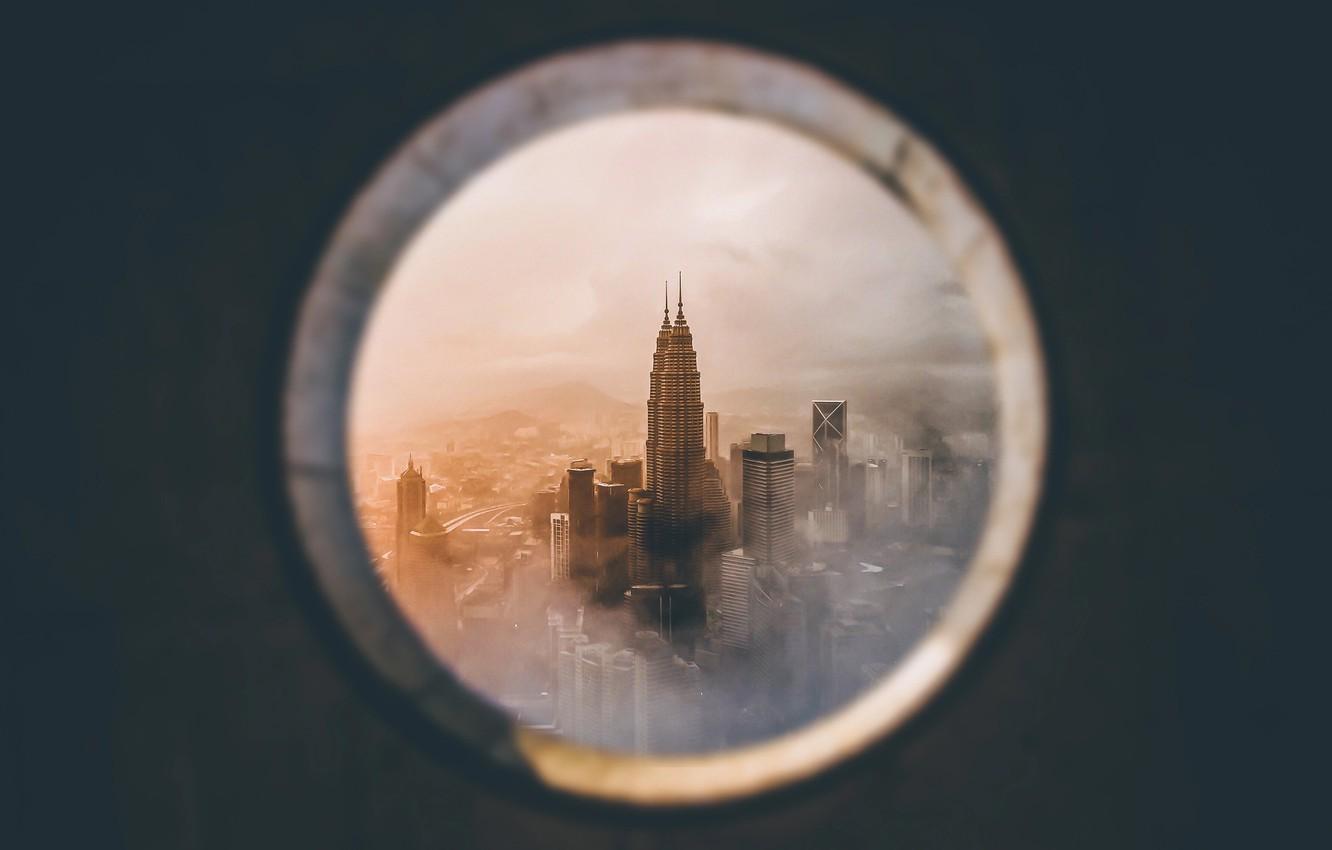 1332x850 Wallpaper the city, window, Malaysia, Kuala Lumpur, Petronas Twin Towers image for desktop, section город