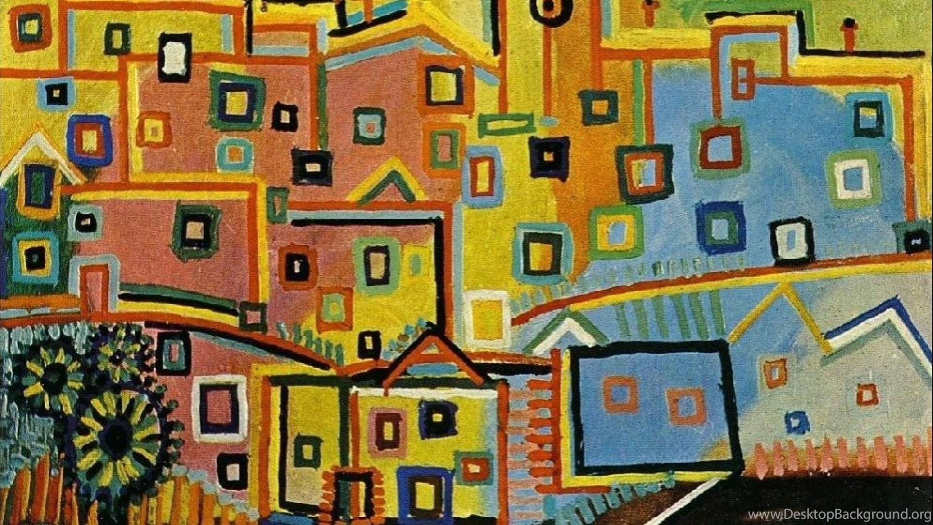 1920x1080 Artwork Villages Pablo Picasso Traditional Art Village Wallpaper. Desktop Background