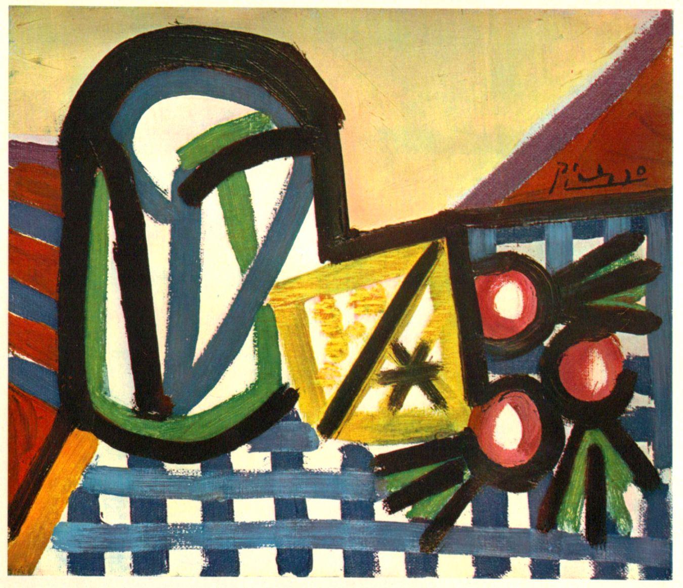 1350x1162 Abstract Art By Pablo Picasso Wallpaper Still Life Cherries