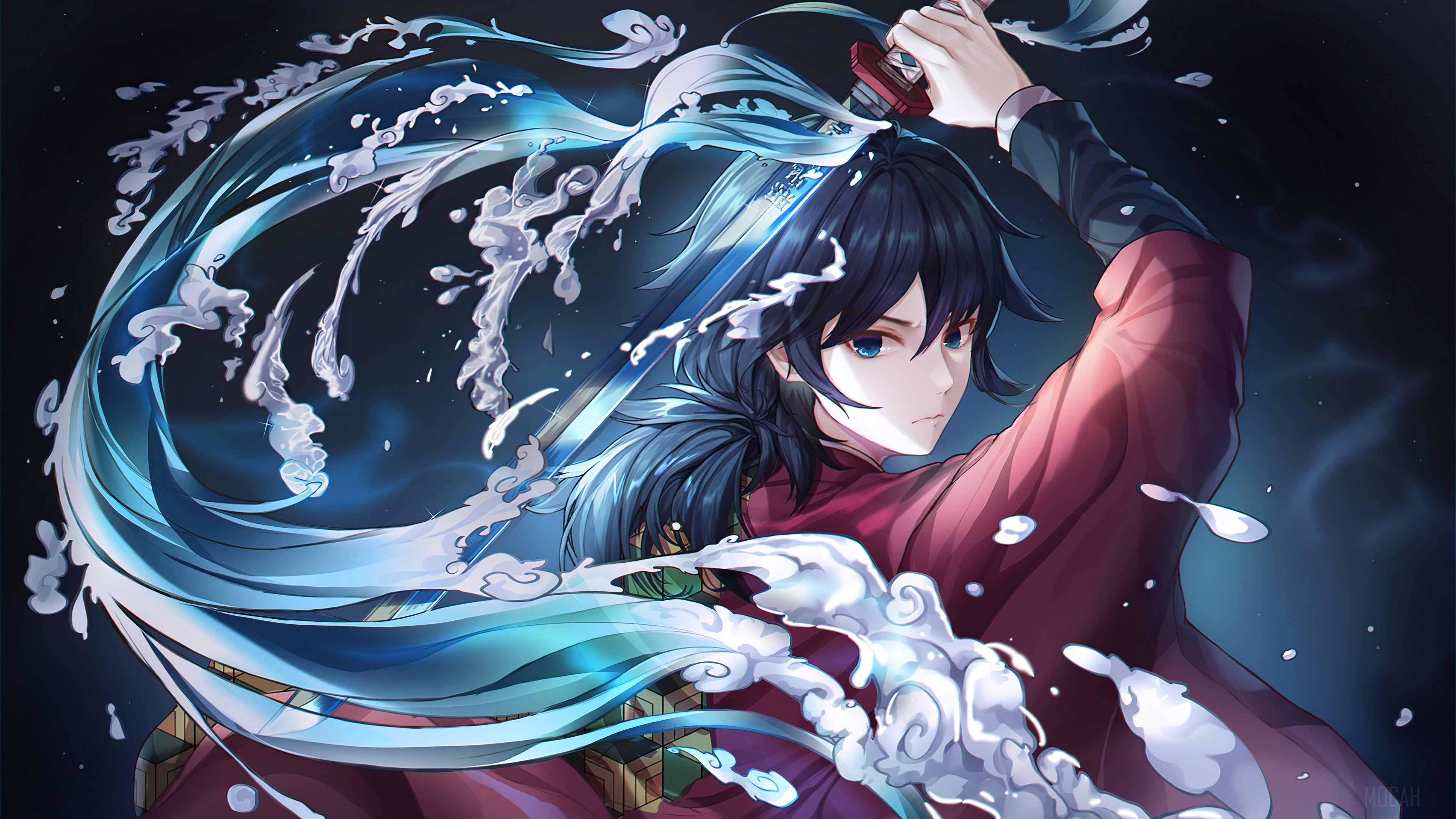 3840x2160 Giyu Tomioka, Giyuu, Demon Slayer Kimetsu no Yaiba, Anime, 鬼滅の刃, Kimetsu no Yaiba, Water Pillar, Hashira, The Pillars 4k wallpaper. Mocah HD Wallpaper