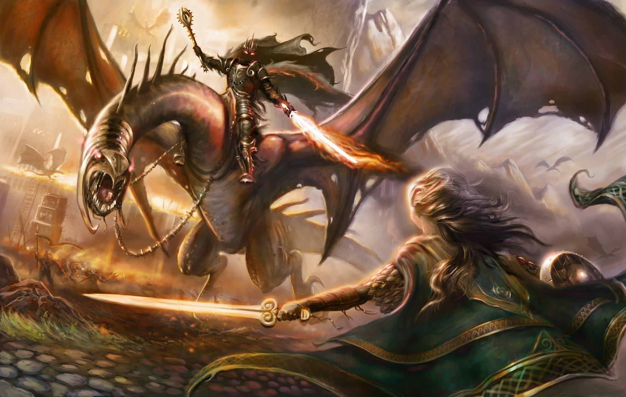 2000x1269 arts, Haladdin, Eowyn, Eric, Braddock, The, Lord, Of, The, Rings, Nazgul, Eowyn, Dragon Wallpaper HD / Desktop and Mobile Background