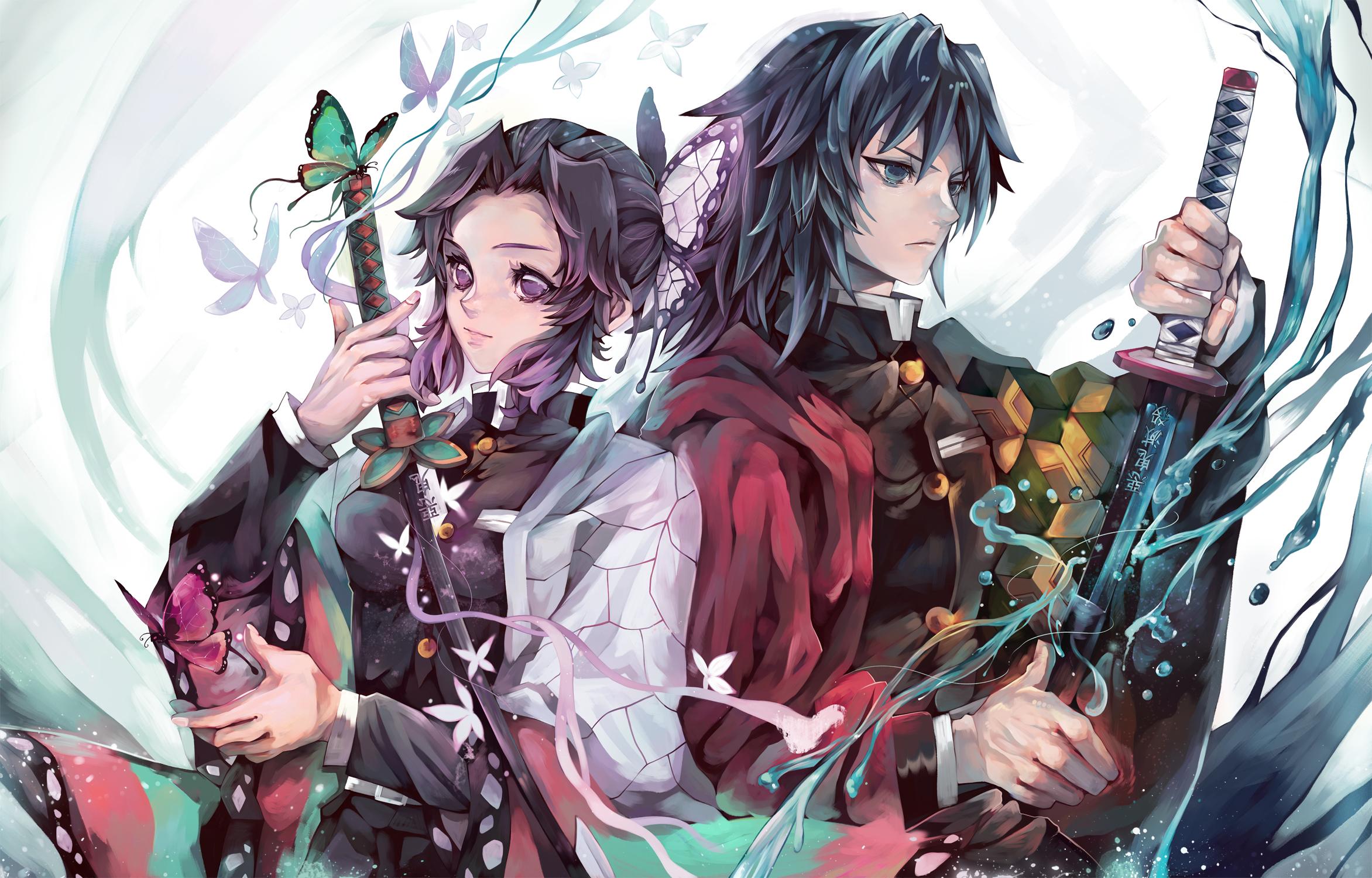 2344x1500 Giyuu Tomioka Shinobu Kochou Wallpaper:2344x1500