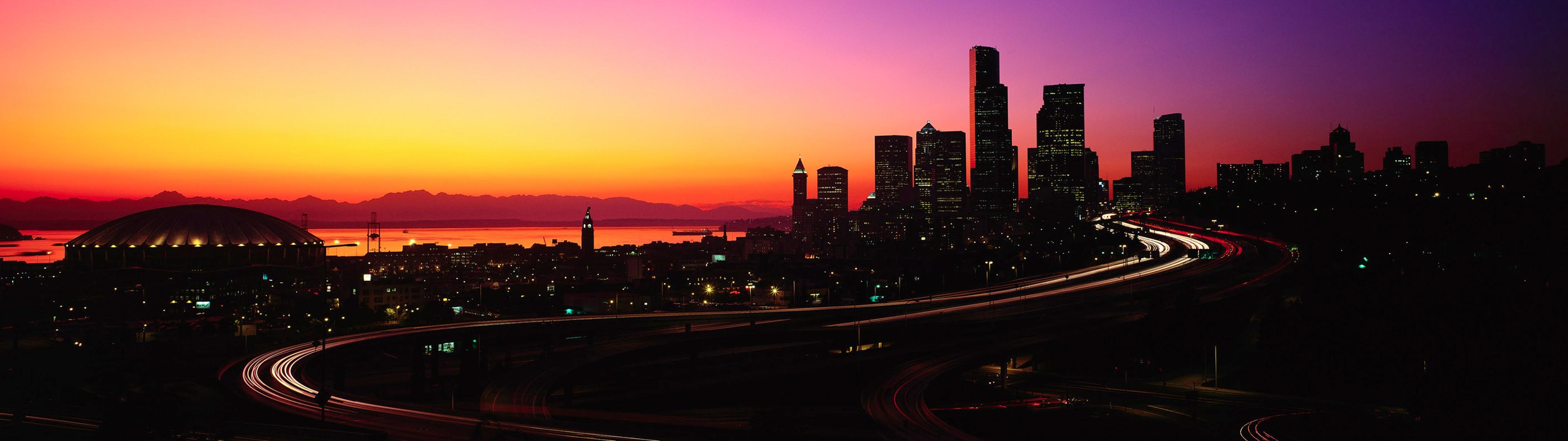 3840x1080 Dual Screen Wallpaper 3840x1080 City