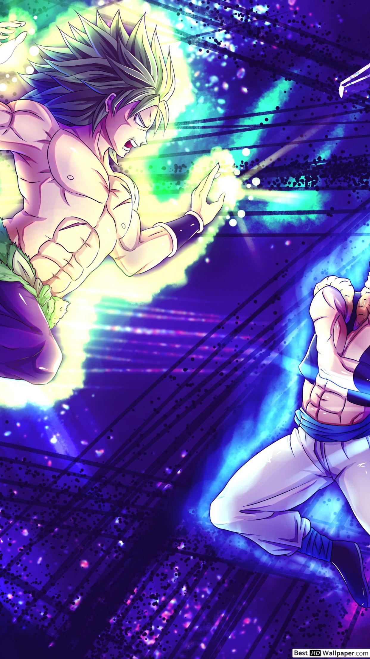 1242x2208 Broly Vs Gogeta HD wallpaper download