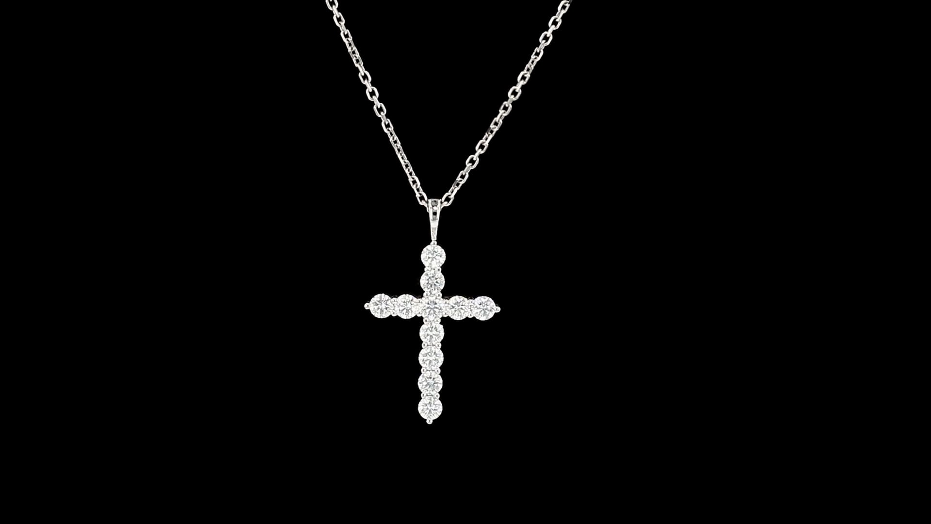 1920x1080 XL Diamond Cross Pendant, Shared Prong Alan Jewelers