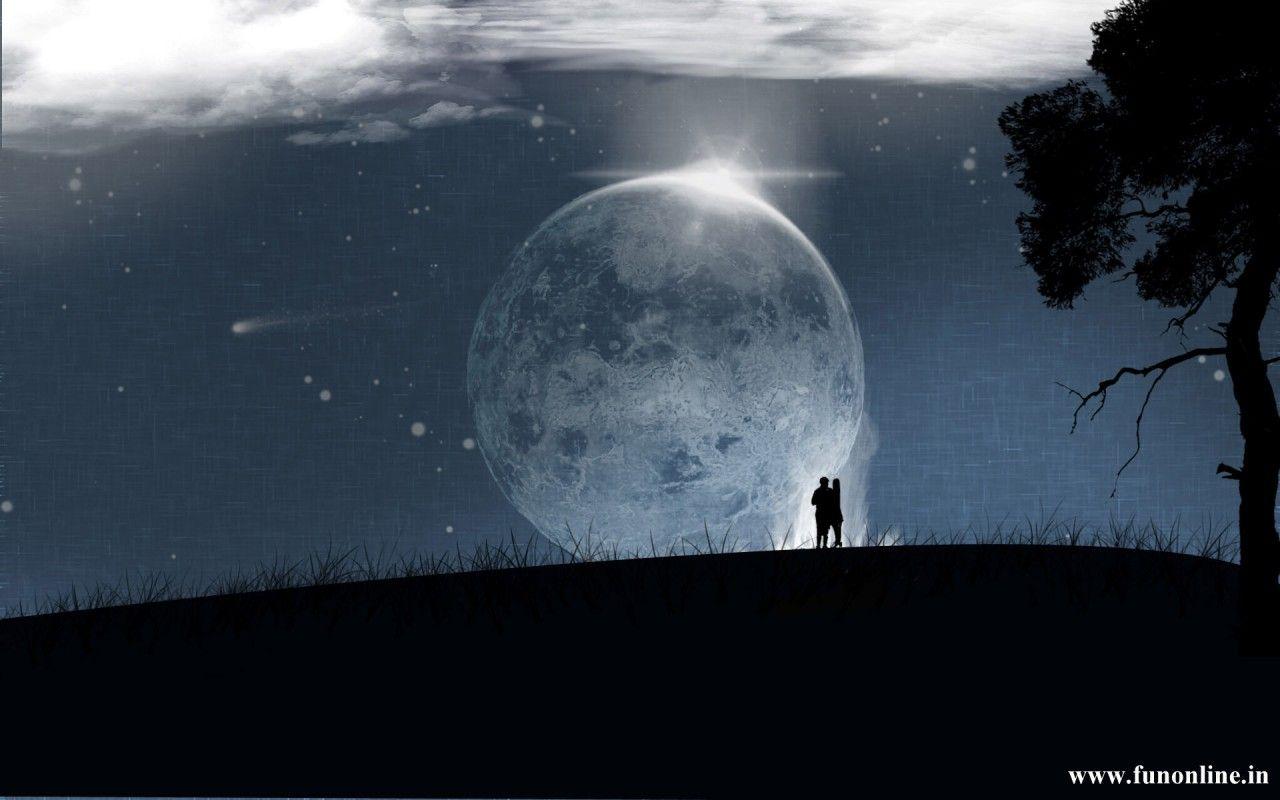 1280x800 Moon Love Wallpaper
