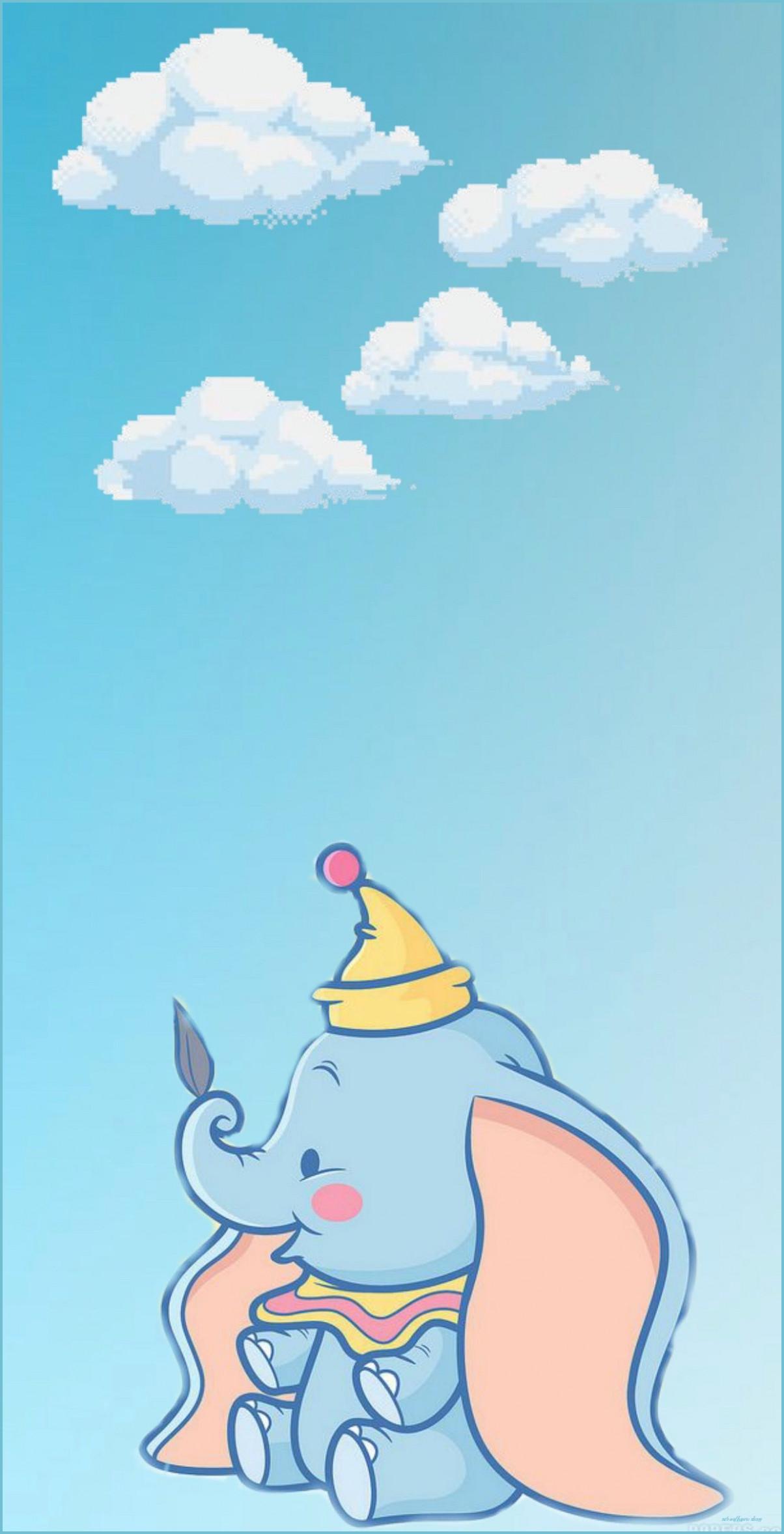 1204x2355 Baby Dumbo Wallpaper Cute Cartoon Wallpaper, Disney Wallpaper Wallpaper Disney