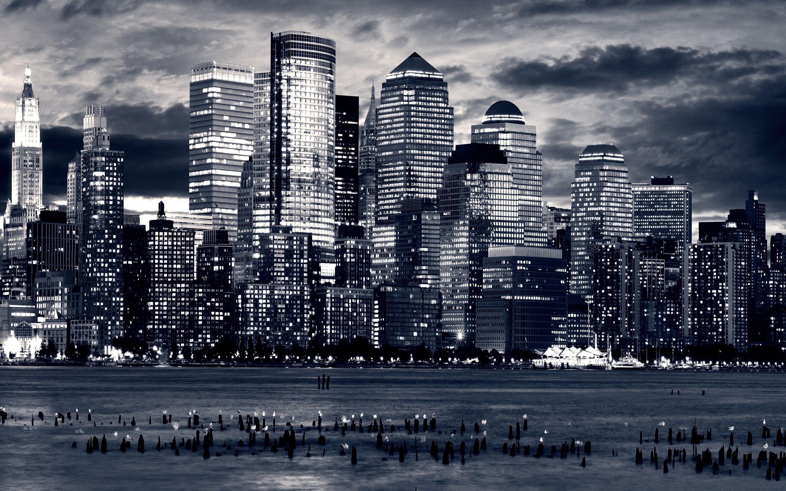 2560x1600 London Skyline Black And White