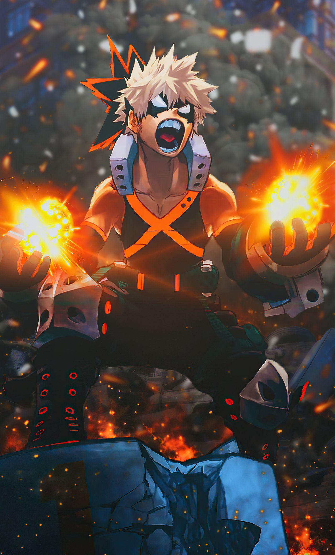 1280x2120 iPhone Bakugo Wallpaper