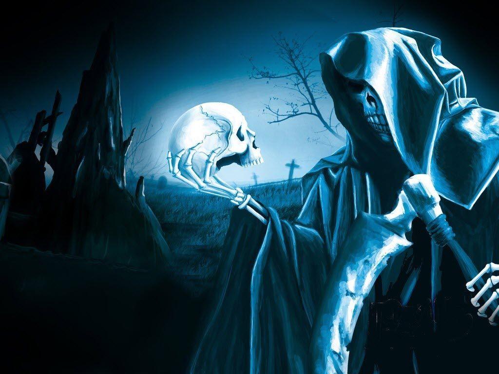 1024x768 Halloween Grim Reaper Wallpaper