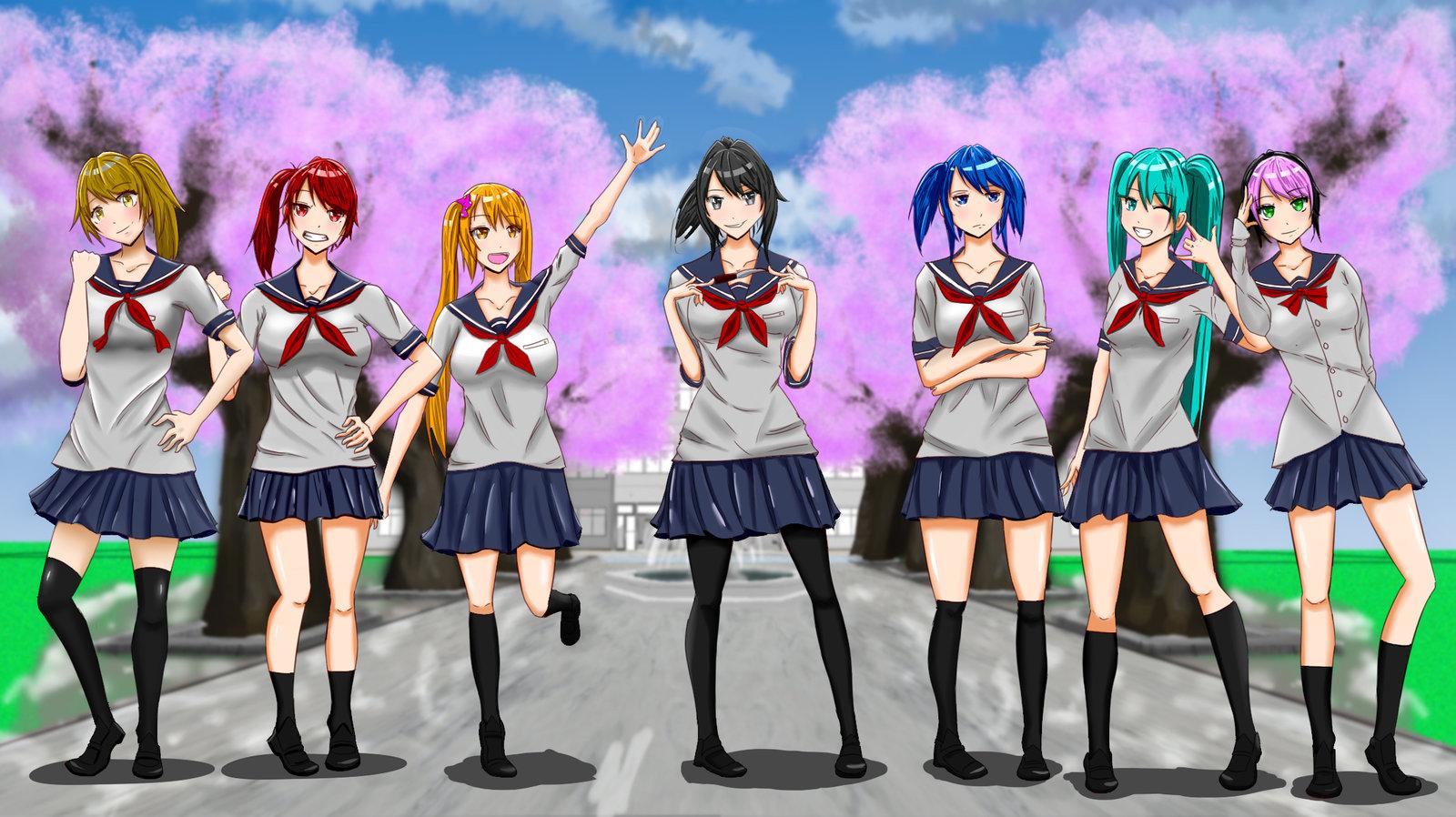 1600x898 yandere simulator wallpaper, cartoon, anime, animated cartoon, illustration, fictional character, drawing, animation, style