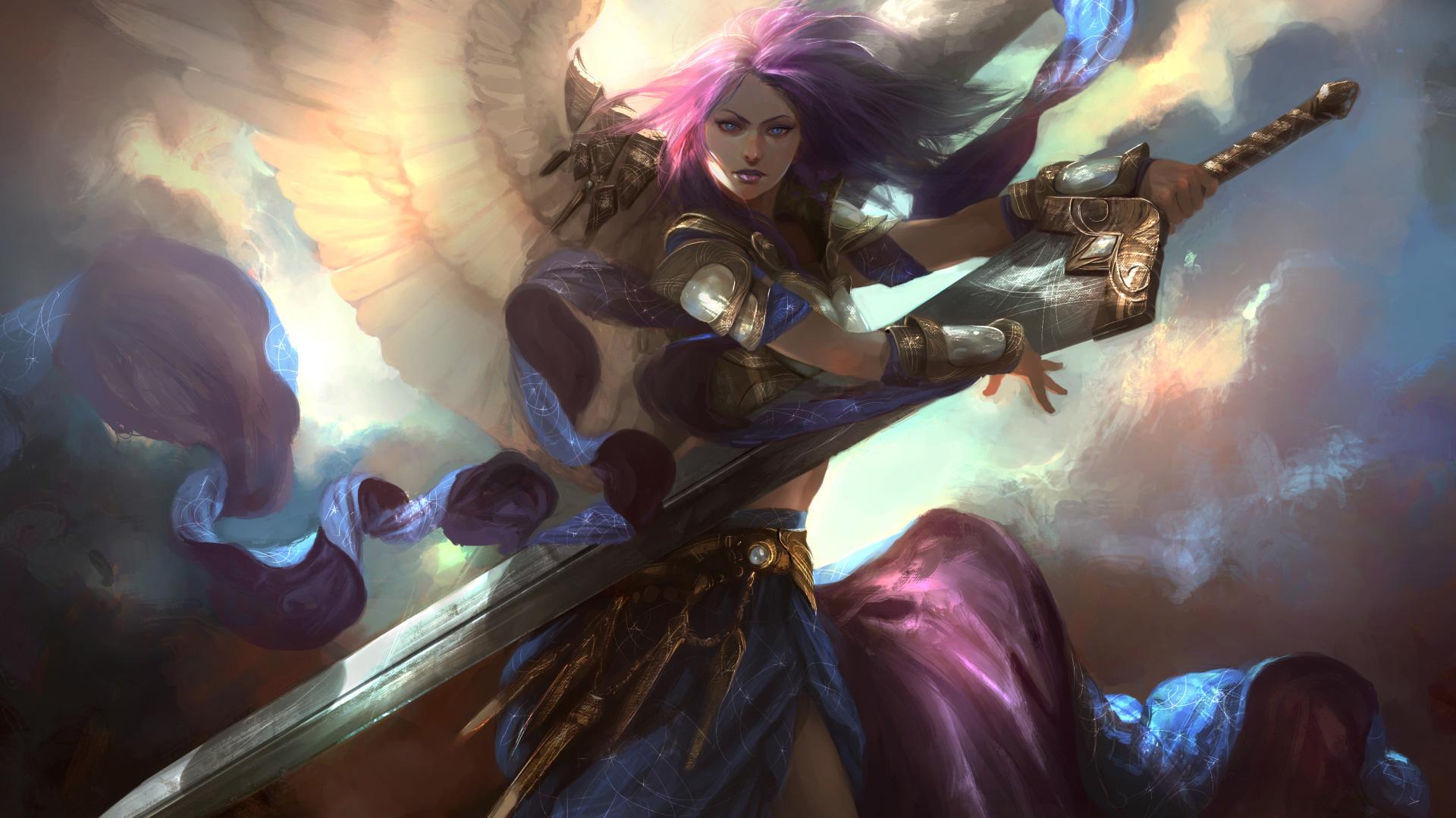 1920x1080 Fantasy Angel Art With Sword Laptop HD HD 4k Wallpaper, Image, Background, Photo and Picture