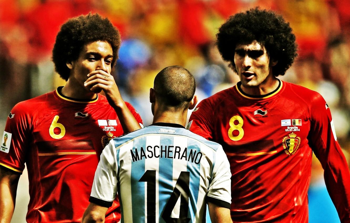 1332x850 Wallpaper Argentina, Belgium, Football, Brazil, Soccer, World Cup, FIFA, Mascherano, Marouane Fellaini, Axel Witsel image for desktop, section спорт