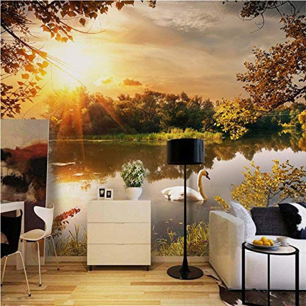1000x1000 Jbekjg Wall Mural Beautiful Sunset Lake Nature Landscape Mural Dining Room Cafe Living Room Cozy Decor Wallpaper 240X165Cm