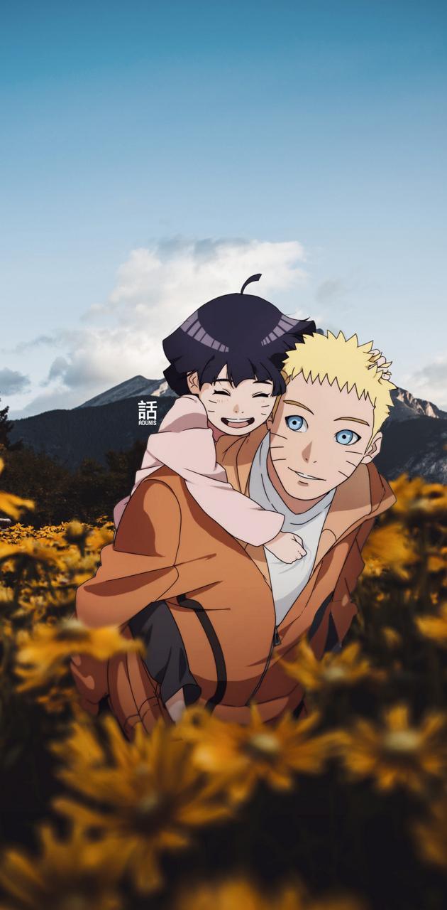 630x1280 Naruto and Himawari wallpaper