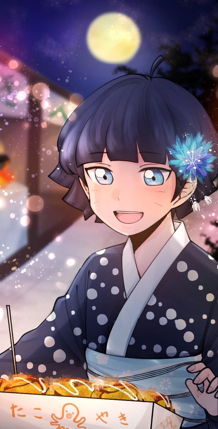 732x1441 himawari kimono Uzumaki Wallpaper