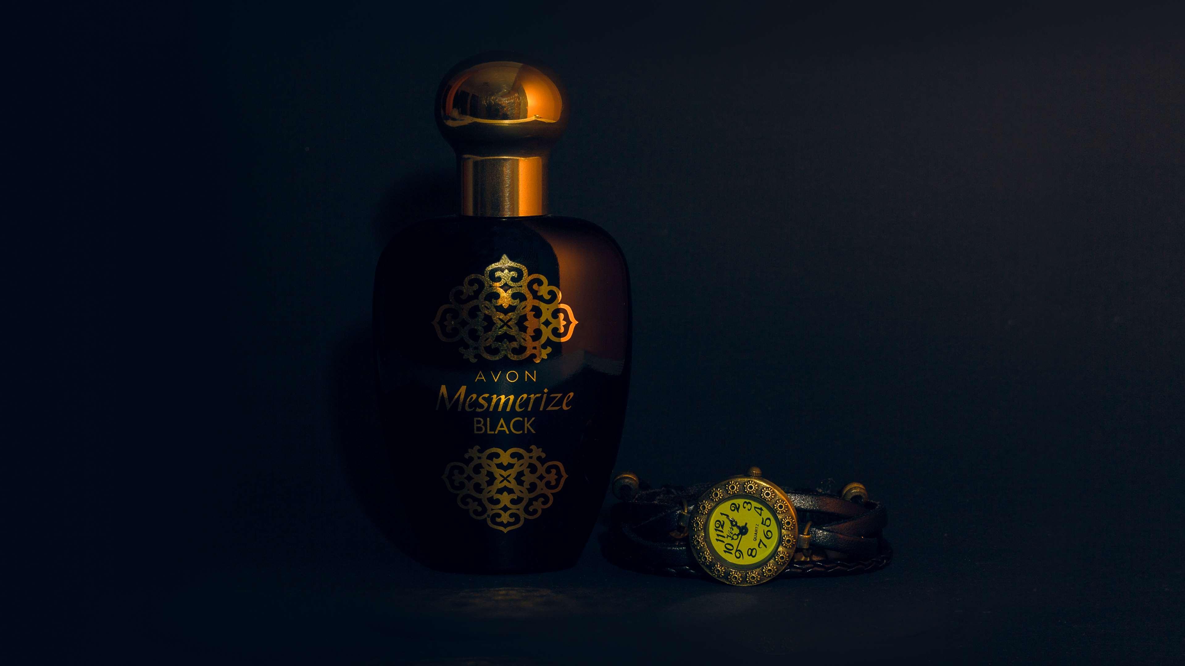 3840x2159 gold, low light, perfume, theme still life, watch 4k wallpaper