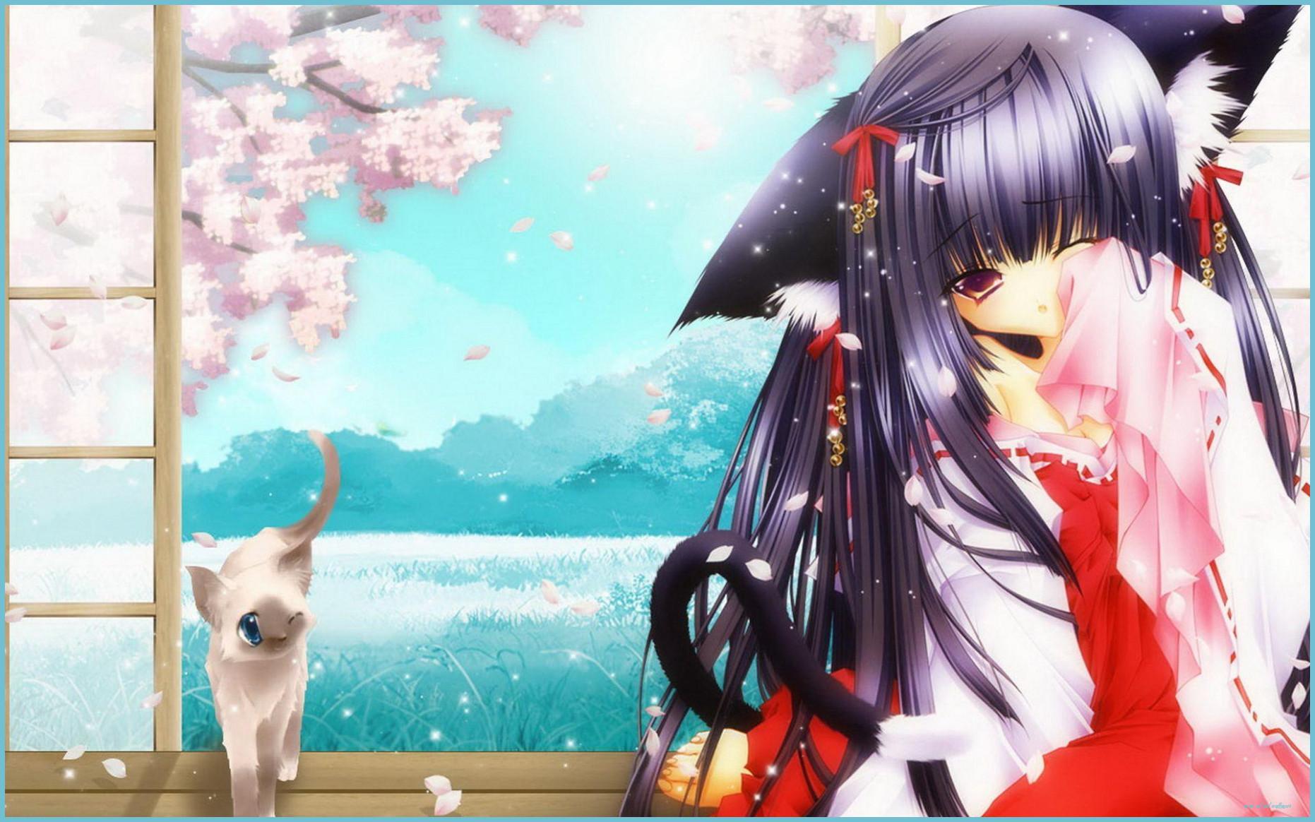 1862x1164 Anime Cat Girl Wallpaper Free Anime Cat Girl Background Cat Girl Wallpaper