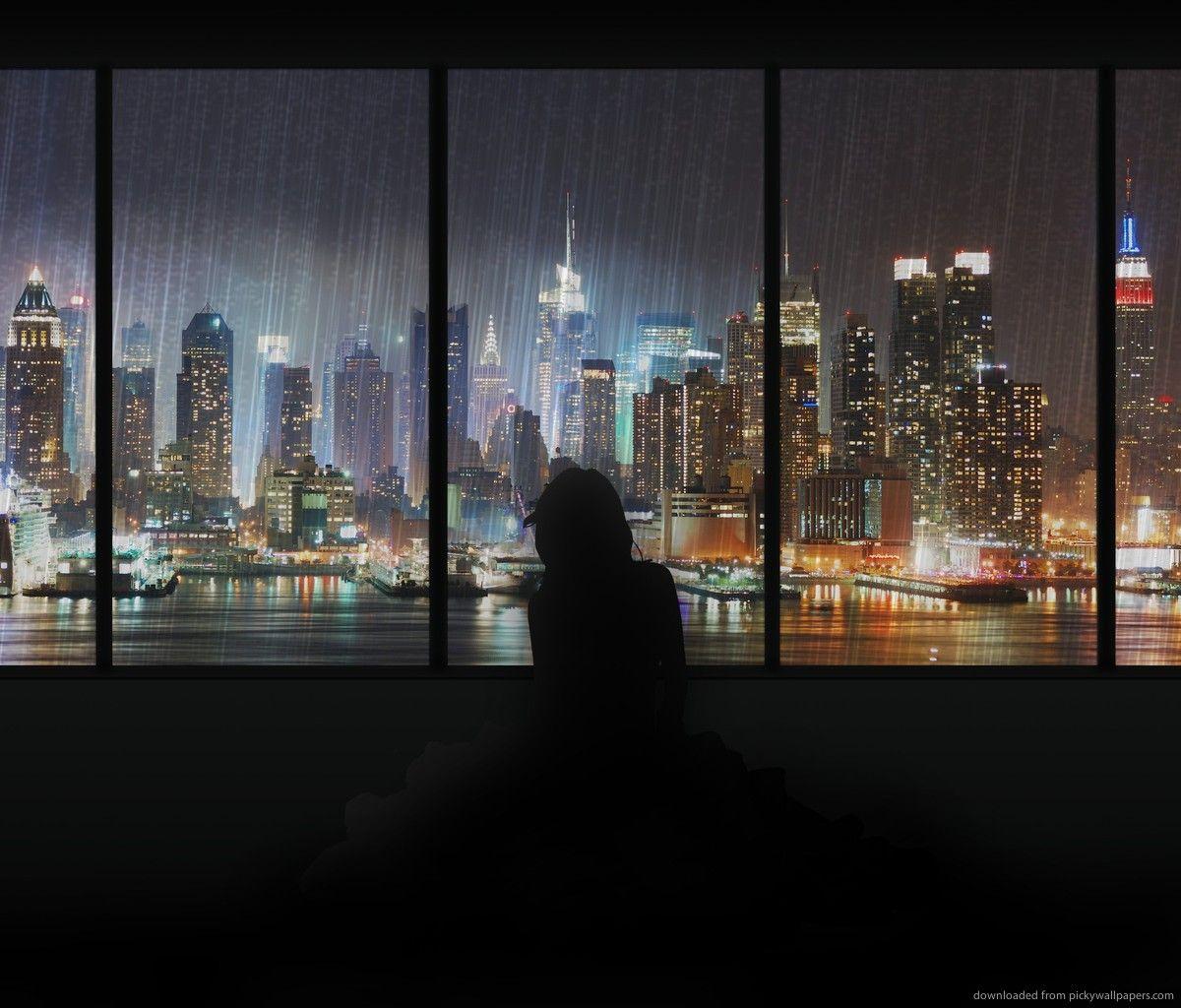 1200x1024 Rain In New York City wallpaper